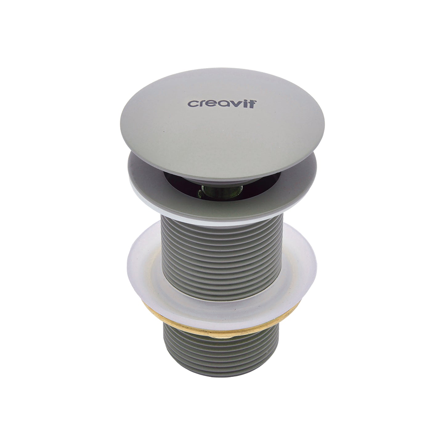CREAVIT AFVOERPLUG - CLICK WASTE 5/4" - MET OVERLOOP - KOEL GRIJS