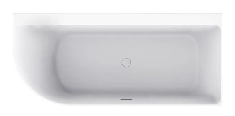 Kleinmann Hoekbad Bobbii – Glans Wit – 180×80 cm – RECHTS