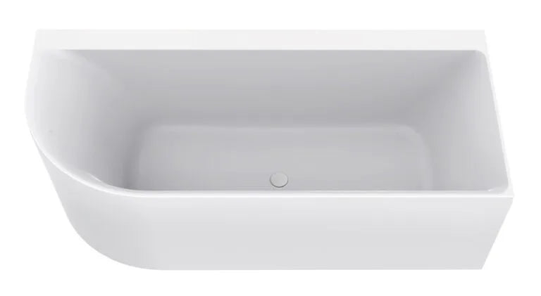 Kleinmann Hoekbad Bobbii – Mat Wit – 180×80 cm – RECHTS