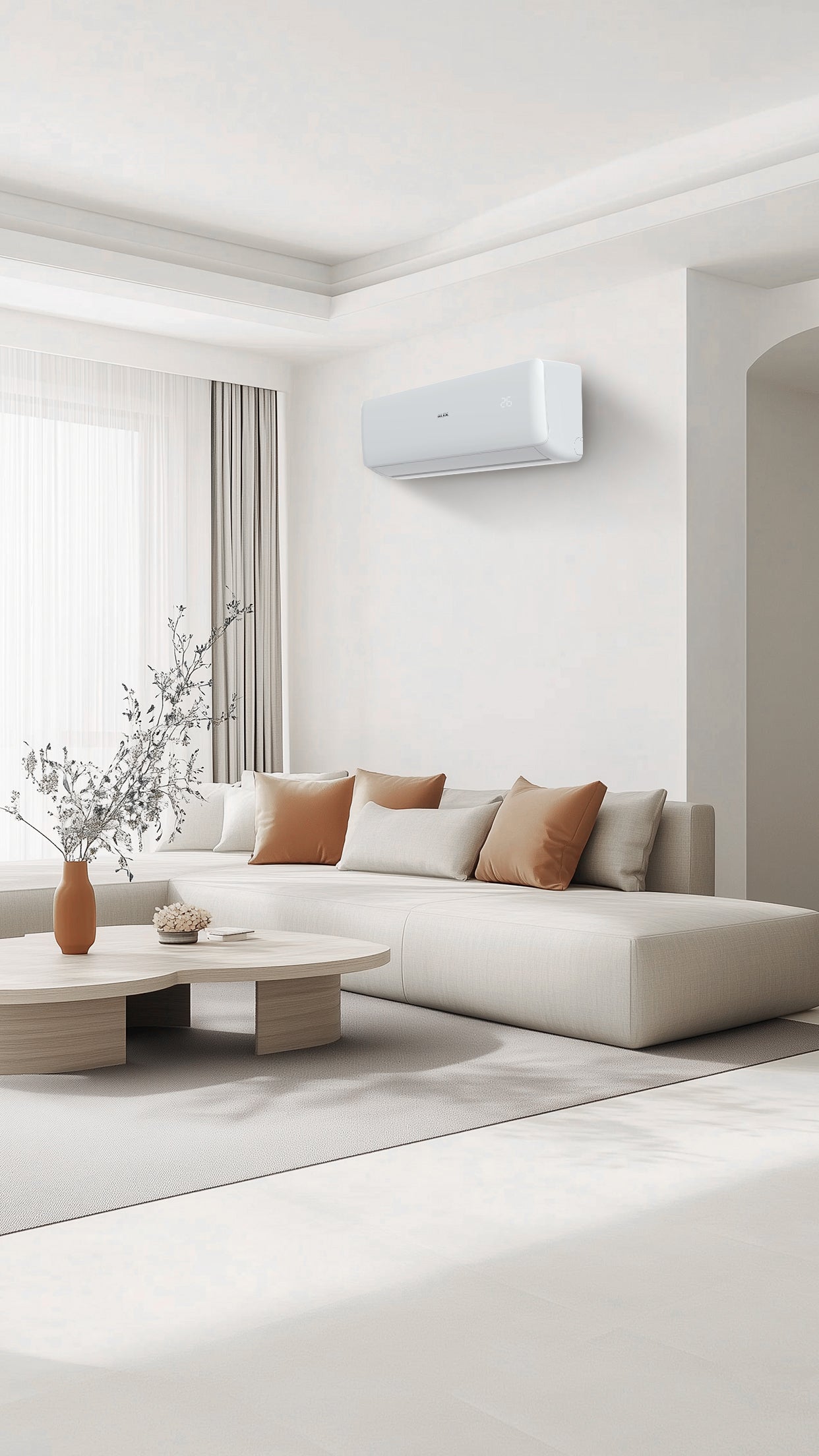 AUX SINGLE SPLIT AIRCO - BINNENUNIT - KOELEN EN VERWARMEN - WIFI - 12000BTU - 3,5KW - WIT
