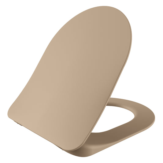 CREAVIT DUCK WC-ZITTING - D-MODEL - SLIM DESIGN - SOFT CLOSE - QUICK RELEASE - DUROPLAST - RVS SCHARNIEREN - MAT CAPPUCCINO