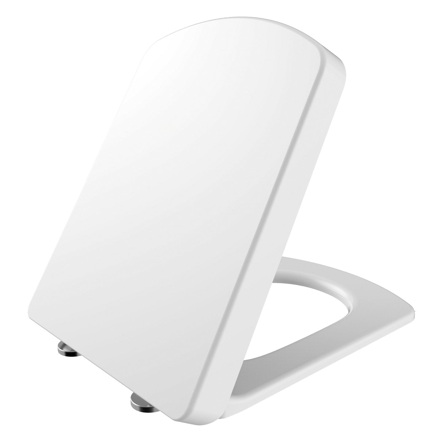 WC-ZITTING DUROPLAST WIT INOX SCHARNIEREN, SOFTCLOSE