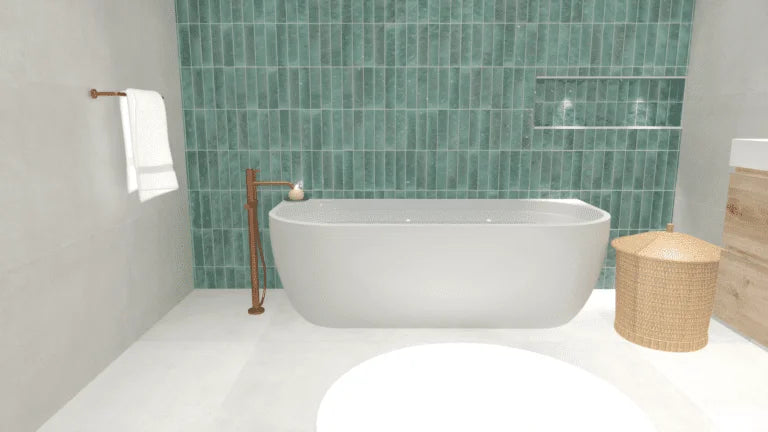 Kleinmann Half Vrijstaand Bad Glans Wit 180×80 cm Geertii