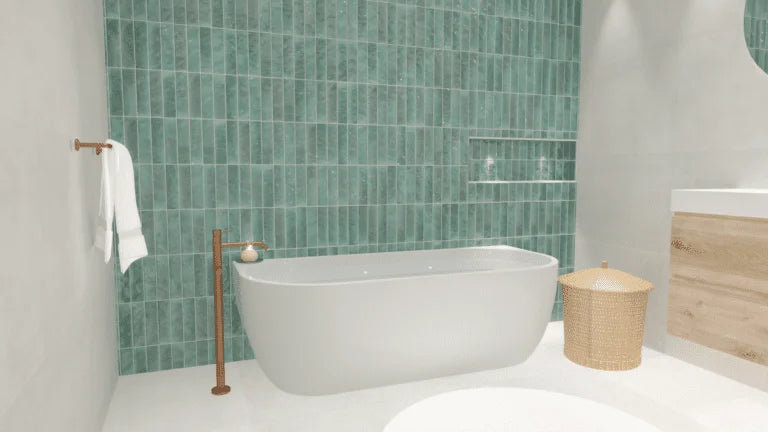 Kleinmann Half Vrijstaand Bad Glans Wit 180×80 cm Geertii