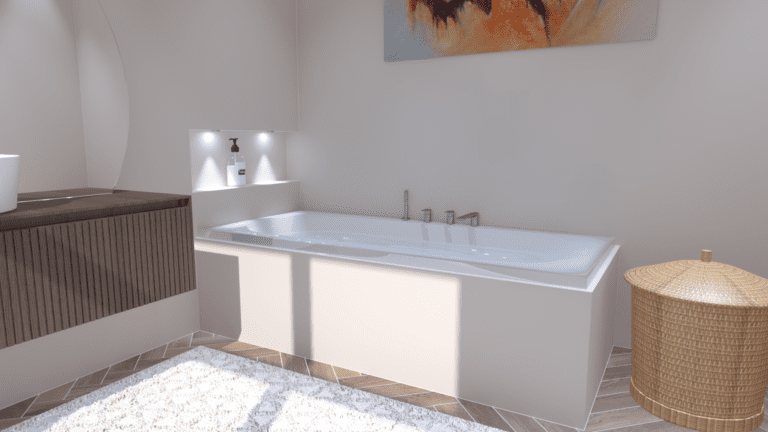 Kleinmann Inbouwbad Glans Wit 180x80x49 cm Jennii