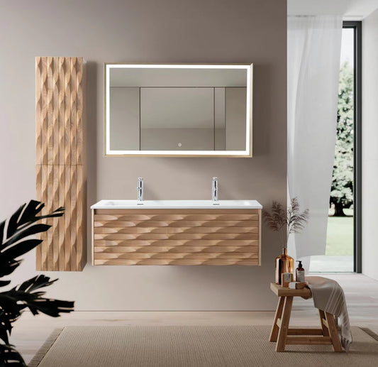 MAGNOLIA WASTAFELONDERKAST - 1 LADE - GREEPLOOS  - SOFT CLOSE – 119X40X52 CM - LICHT EIKEN