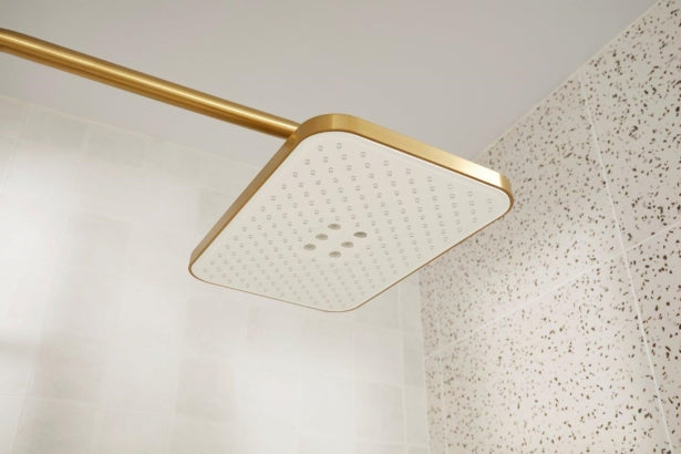 MALAGA GEBORSTELD LICHT GOUD bad regendouche set met thermostatische douchekraan