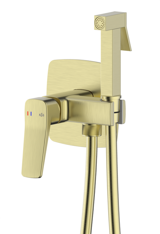 MALAGA Brushed Gold Inbouw muurmodel bidetkraan