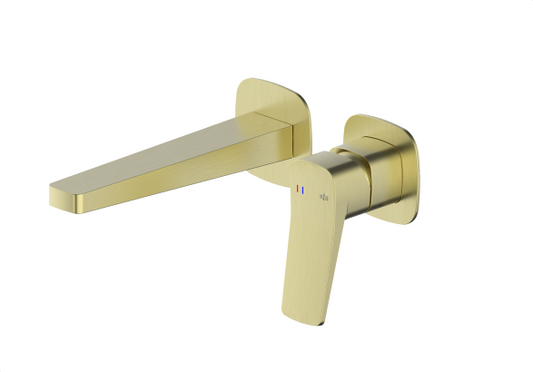 MALAGA Brushed Goud Inbouw Muurmodel Wastafelkraan