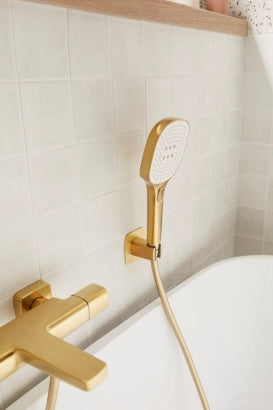 MALAGA GEBORSTELD LICHT GOUD wandbevestigde douche set