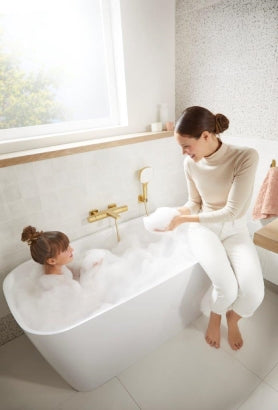 MALAGA GEBORSTELD LICHT GOUD wandbevestigde douche set