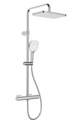 MALAGA CHROOM bad regendouche set met thermostatische douchekraan