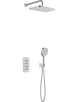 MALAGA CHROOM inbouwset met thermostatische douchekraan
