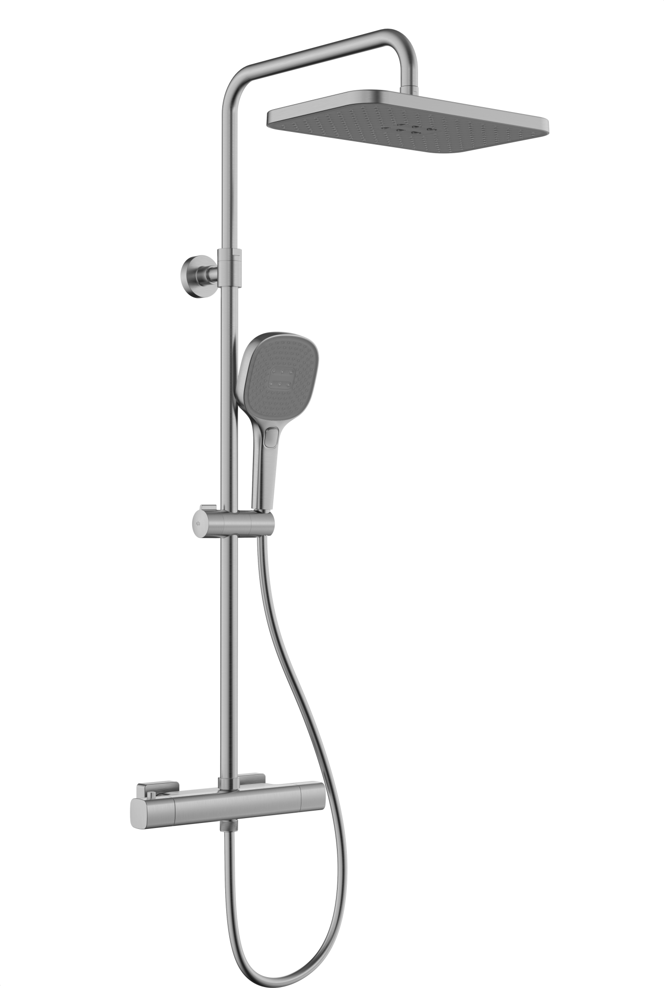 MALAGA GUN METAL GREY bad regendouche set met thermostatische douchekraan