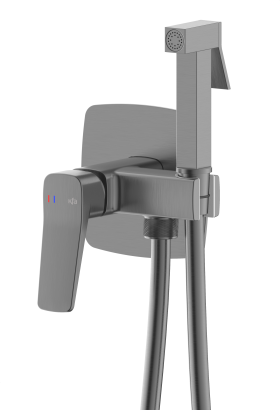 MALAGA Gun Metal Grey Inbouw Muurmodel Bidetkraan