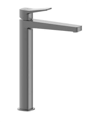 MALAGA Gun Metal Grey PVD  hoogmodel Wastafelkraan