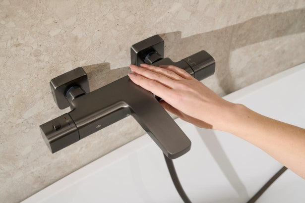 MALAGA GUN METAL OPBOUW THERMOSTATISCHE BADMENGKRAAN