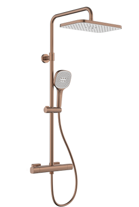 MALAGA ROSE GOUD bad regendouche set met thermostatische douchekraan