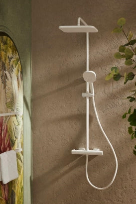 MALAGA WIT bad regendouche set met thermostatische douchekraan