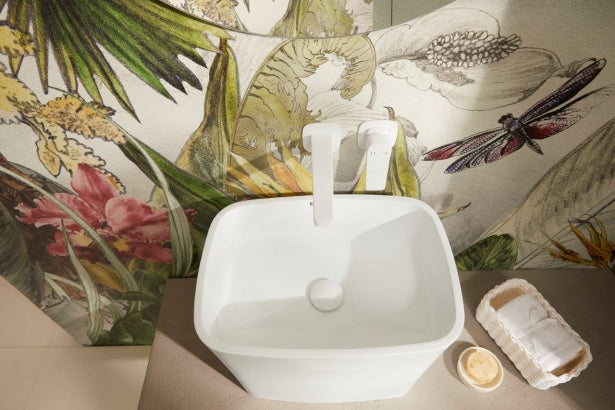 MALAGA Witte Inbouw Muurmodel Wastafelkraan
