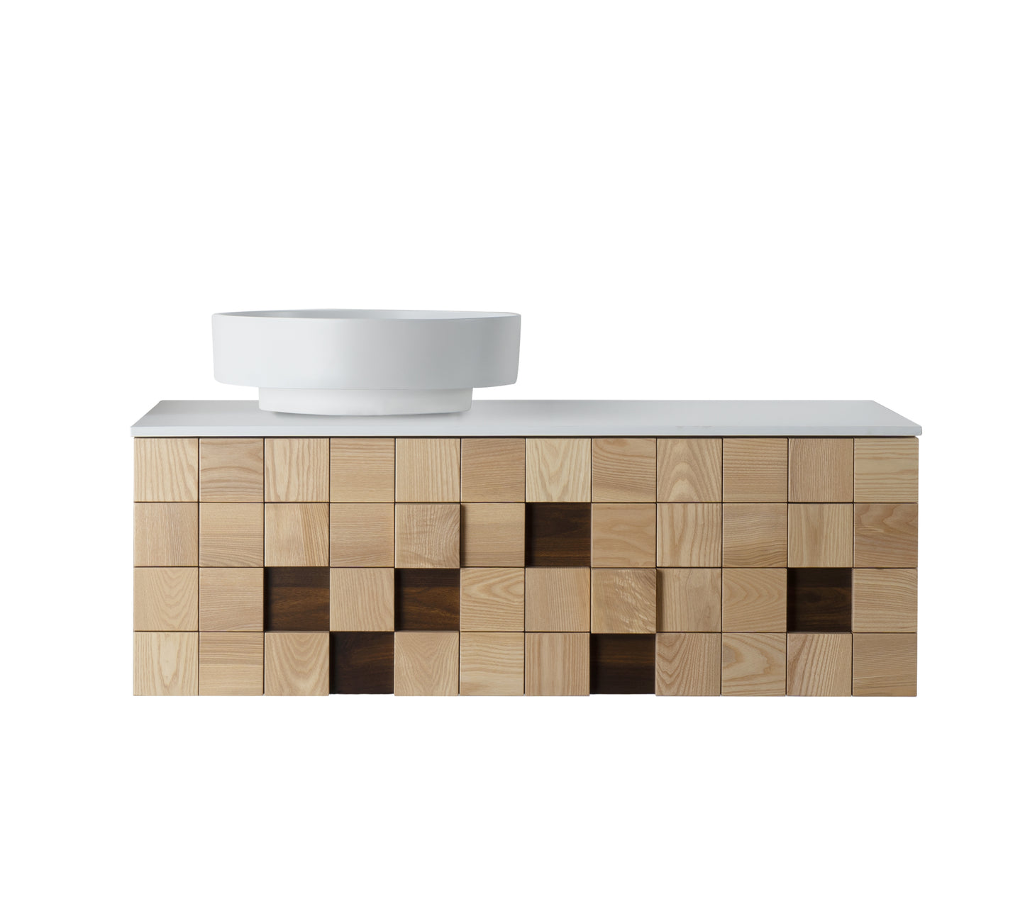 MIMOZA WASTAFELONDERKAST - 1 LADE - GREEPLOOS  - SOFT CLOSE – 119X40X52 CM - LICHT EIKEN