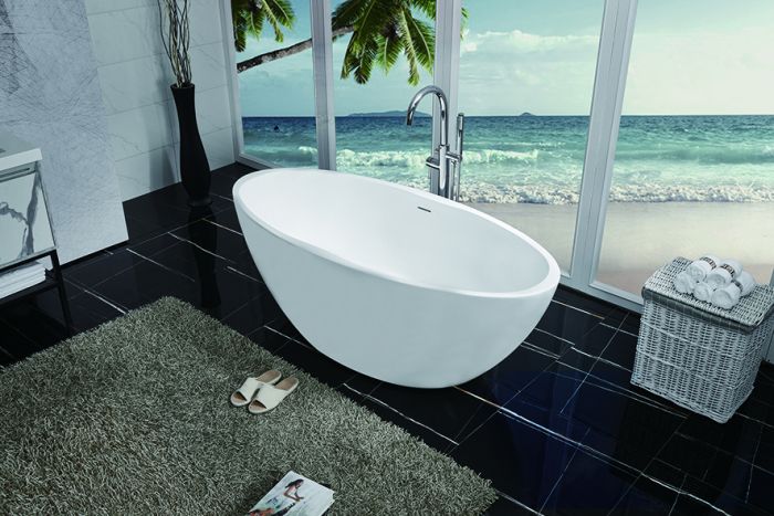 Kleinmann Vrijstaand Bad Mat Wit 170×78 cm Oval