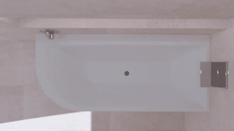 Kleinmann Hoekbad Bobbii – Mat Wit – 180×80 cm – RECHTS