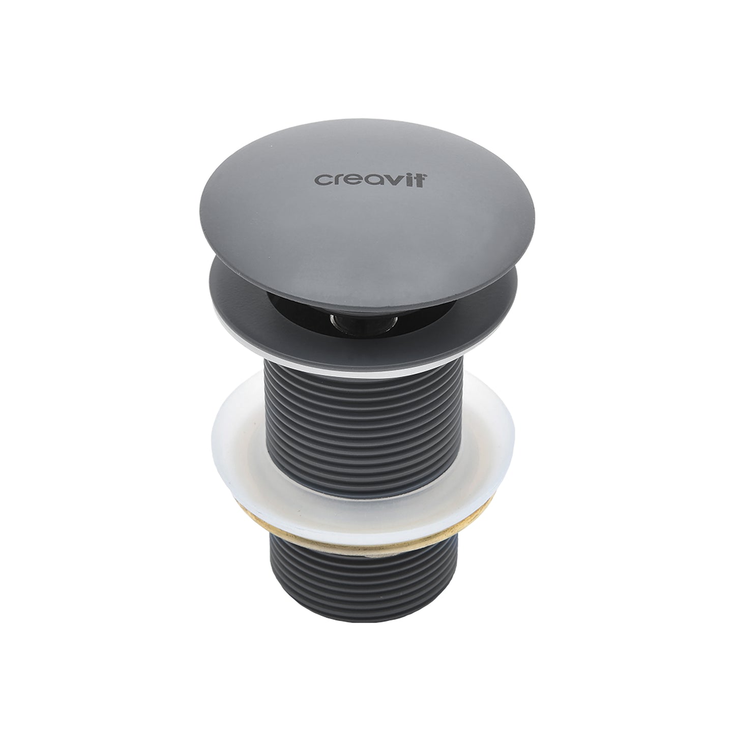 CREAVIT AFVOERPLUG - CLICK WASTE 5/4" - MET OVERLOOP - MAT ANTRACIET