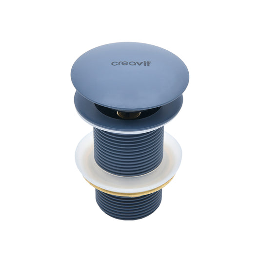 CREAVIT AFVOERPLUG - CLICK WASTE 5/4" - MET OVERLOOP - MAT BASALT