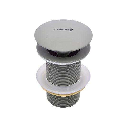 CREAVIT AFVOERPLUG - CLICK WASTE 5/4" - MET OVERLOOP - KOEL GRIJS